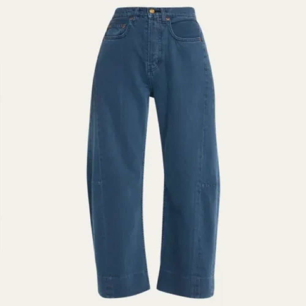 B Sides Lasso Slouchy Wide-Leg Jeans-BLUE BELL OVERDYE-Size 30